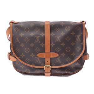 Louis Vuitton Monogram Saumur Brown Leather Shoulder Bag